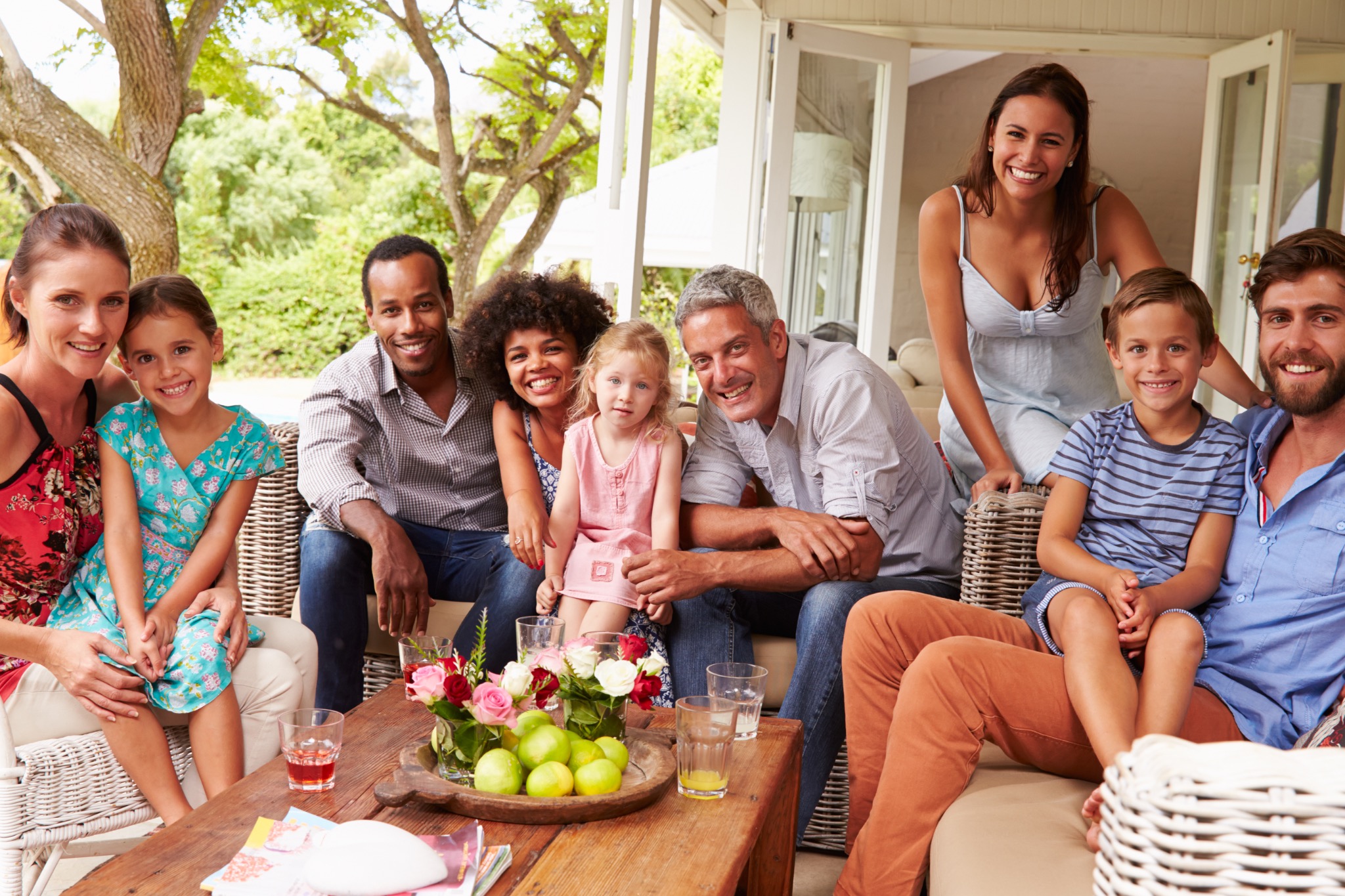 Florida families enjoying time together at home