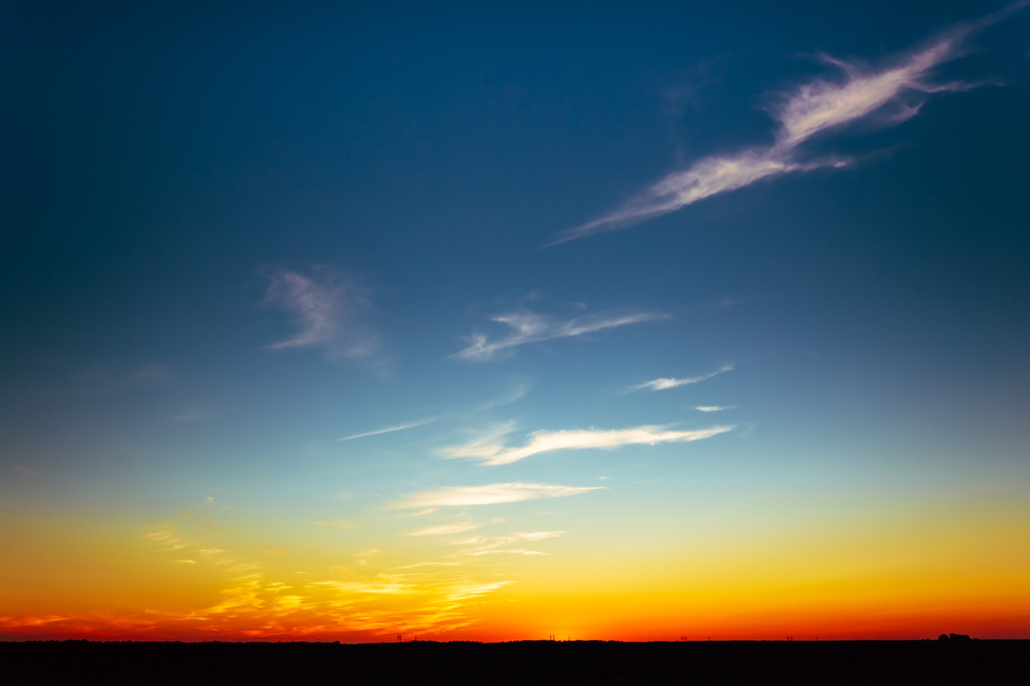 Florida sunrise beneath a clear blue sky